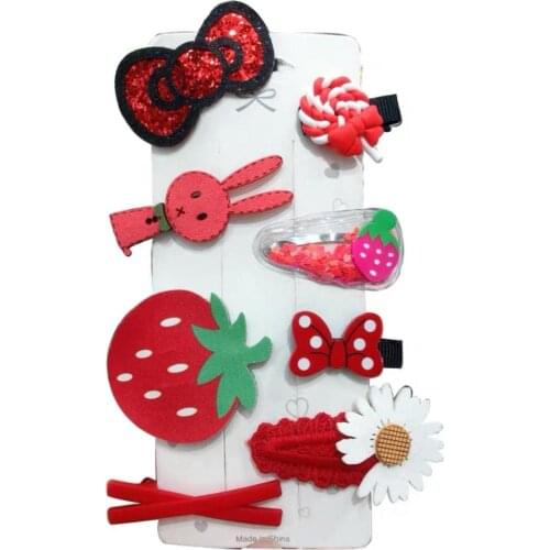 3/6/7/8/9Pcs/set Baby Hair Clips Lovely Cartoon Heart Type Metal Girls Hair Pins Kids Headwear Children Accessories Baby Clips