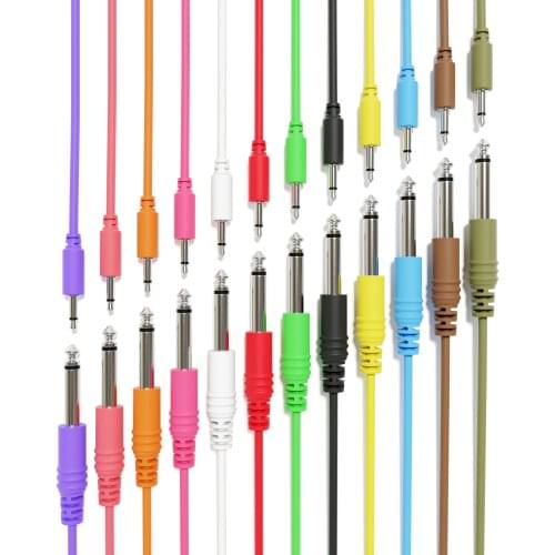 ExcelValley - 1-Pack - Mono Patch Cables - TS 3.5mm 1/8" to 6.35mm 1/4" Eurorack Synth CV Gate