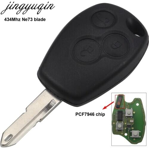 Jingyuqin 10p Remote Key PCF7946 Chip 434MHz For Renault Trafic Vivaro Primastar Movano 3 Button Replacement Control Fob Keyless