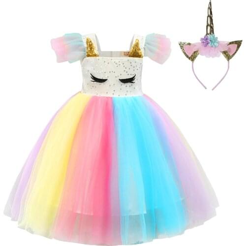 Unicorn Dress for Girls Children Girl Carnival Costume Party Dresses Birthday Gift Princess Girls Clothes Toddler Girl Dresses