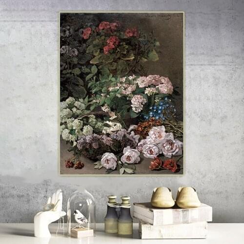 Canvas Oil Painting Claude Monet"Spring Flowers"Wall Aesthetic Western Art Decor Poster Backdrop Home Interior Decoration