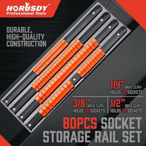 2020-Sleeve bracket portable drive socket bracket metal tray 80PC ABS jig Railway 1/4 3/8 1/2 Finishing Tool