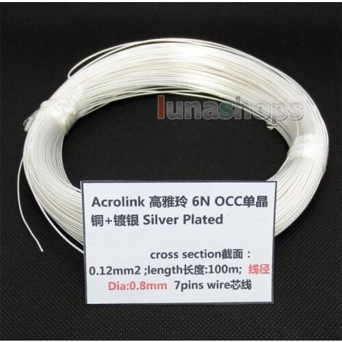 LN004381 10m Acrolink Silver Plated OCC Signal Wire Cable 0.12mm2 Dia:0.8mm For DIY