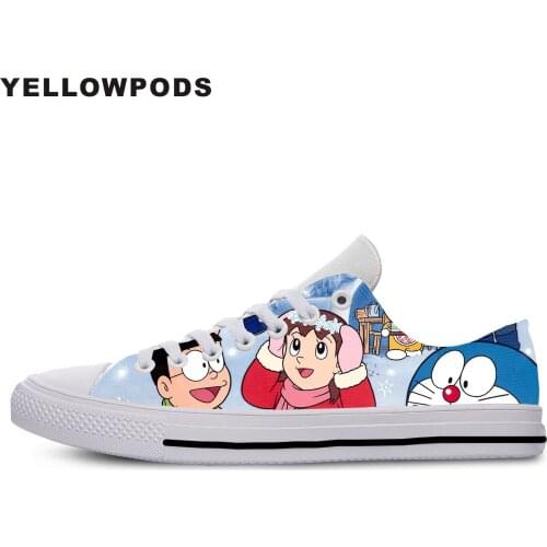 Mens Casual Shoes Doraemon Shizuka Sneaker Anime Walking Comfort Sports Man Non-leather Lightweight Shoes Off White Men