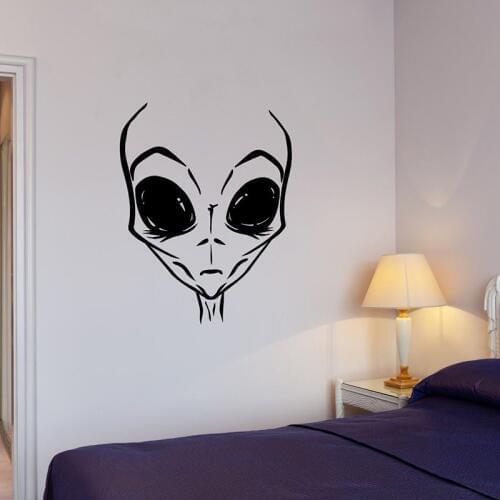 Extraterrestrial Wall Sticker Alien Humanoid Newcomer Space Vinyl Wall Stickers For Bedroom Removable Art Mural H158