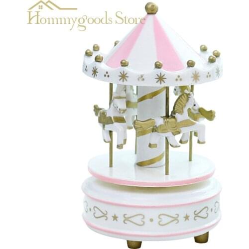 2021 Origin New Romantic Carousel Horse Music Box Toy Artistic Wooden Carousel Music Boxes WXV Sale 3d Angel Music Boxes New