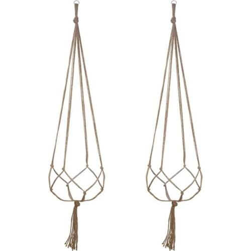 Macrame Plant Hanger Indoor Outdoor Hanging Planter Basket Flower Pot Holder Cotton Rope 4 Legs Suitable