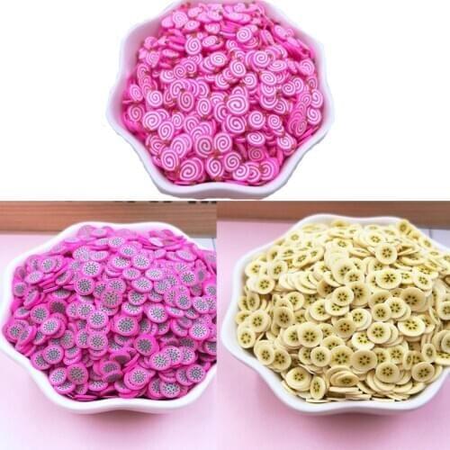 Polymer Clay Cane Pink Swirl Cake Slices 100grams -Polymer Clay Slices Sticker / Nail art Sticker Slime Fruit Slime /10000pcs