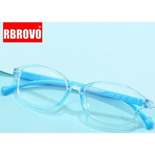 RBROVO 2021 Blue Light Glasses Frame Child Cute Retro Glasses Boys/Girls Small Square Eyeglasses Frames Optical Frame for Child