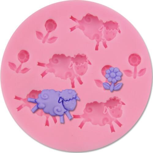 Animal sheep & flower sunflower Silicone Fondant Soap 3D Cake Mold Cupcake Jelly Candy Chocolate Decoration Baking Tool FQ1785