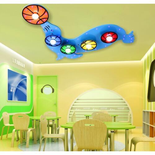 Childrens room LED ceiling lamp LED lamp boy/ Girl Bedroom creative cartoon eye care warm blue dolphin lighting lamps ZA897
