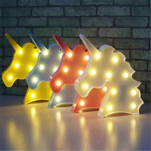 Led Night Light Unicorn Animal Head Decoration Table Lamp Decoration Lamp Night Light Christmas Use Party Home