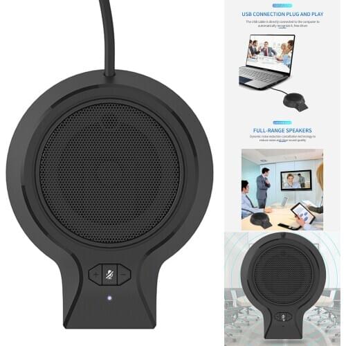 USB Conference Computer Desktop Laptop Microphone Condenser Speech Mic 360 Omnidirectional Condenser PC Microphones