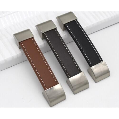 High-quality Leather Handle Knobs Pull Furniture Drawer Cupboard Kitchen Door Knobs Suitcase Handle Furniture Hardware