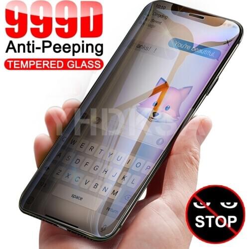 999D Anti Spy Tempered Glass For iPhone 12 11 Pro XS Max X XR Screen Protector iPhone 8 7 6 6S Plus 5 5S SE Protective Glass