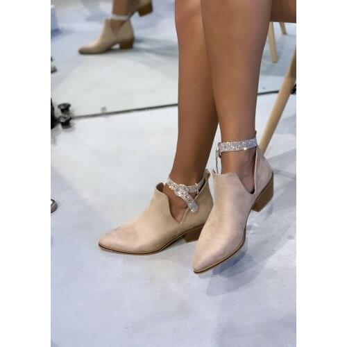 2021 Women New Season Nude Halhal Suede Bootie High Quality Flat Platform Short Boots Ladies Shoes Fashion Autumn Spring Winter