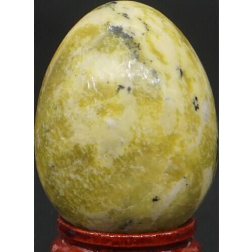 30x40MM Natural Stone Snake skin Jasper Sphere Egg Healing Reiki Crafts Stone Massage Finger Exercise