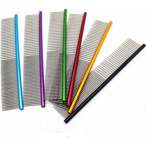 1 piece pet dog Grooming combs pet Accessories stainless steel colorful combs for dog brush Pet Hair Trimmer Comb 18*4cm