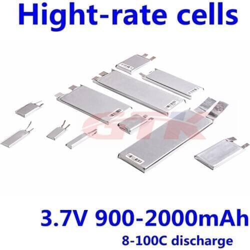 10pcs GTK Model airplane high-rate battery 1S 3.7V 1000/1200/1800/220mAh 20-70C discharge rate lipo polymer cells