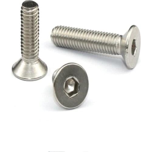 1000pcs wholesale DIN7991 A2-70 stainless steel M2 M2.5 M3 Flat hex socket countersunk head machine screw