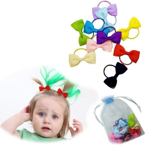 2" Small Grosgrain Ribbon Hair Bow with Elastic 20pcs