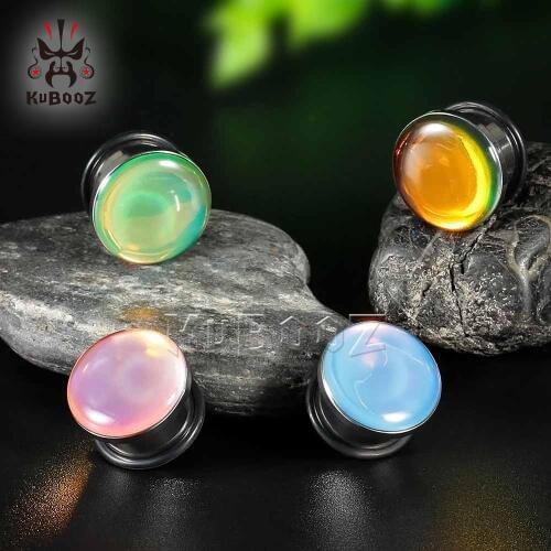 KUBOOZ Stainless Steel Ear Tunnel Plugs Gauges Stretchers Piercing Body Jewelry Expander Fashion Earrings 2mm to 16mm 10PCS/Lot