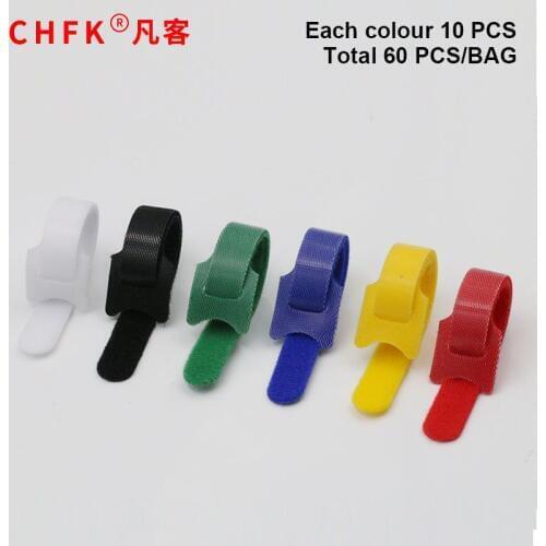 60pcs/lot 12*150mm 6 colours Magic tape wiring harness/Tape Sticks/Reusable tapes Cable ties