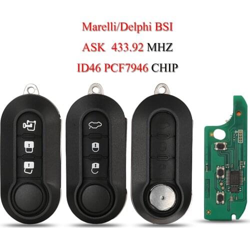 Kutery Remote Smart Car Key For Citroen Jumper Peugeot Boxer Fiat MPV Doblo Grande Punto 434Mhz ID46 Chip Marelli/Delphi System