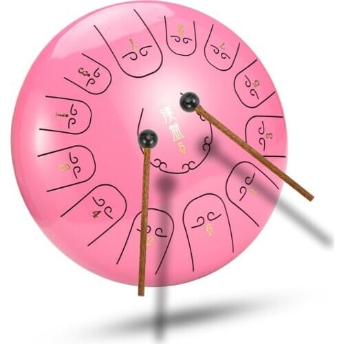 Steel Tongue drum 12 inch 13 tones Ethereal drum handpan drum Tang drum Beginners musical instrument Percussion Pink drum