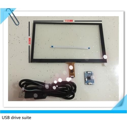 Free shipping 6 pin capacitive touch screen 6.2 inch 155*88 usb free drive installation control card applies to Windows 7 8 10