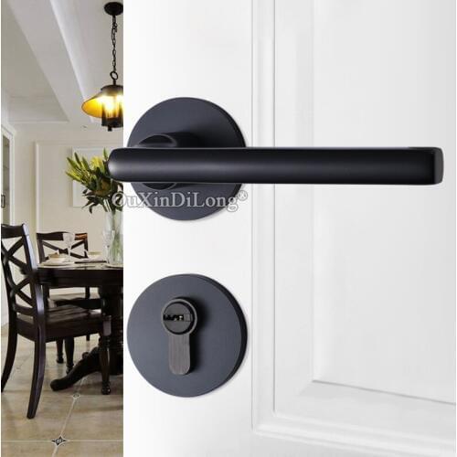 Free Shipping European Mute Door Lock Set Interior Living Room Bedroom Bathroom Door Lock for 35~45mm Doors