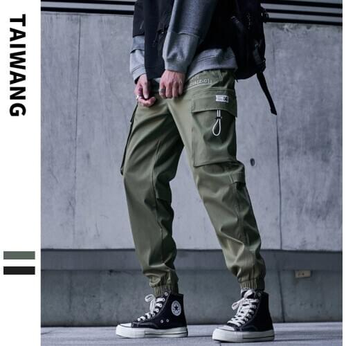 Autumn Winter Men Pants Hip Hop Harem Jogger Male Trousers Mens Joggers Solid Multi-pocket Cargo Pants Sweatpants Men Clothing