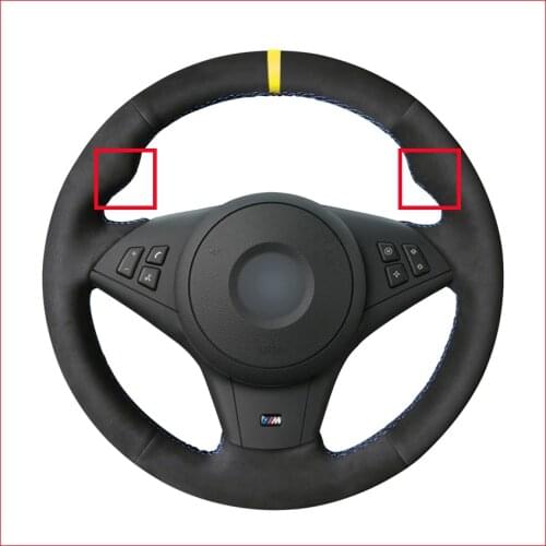 DIY Black Suede Car Steering Wheel Cover for BMW E60 E63 E64 Cabrio M6 2005 2006 2007 2008 2009 2010 Accessories Parts