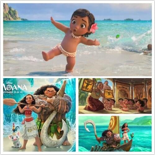Disney Moana Princess Full Square Drill 5D DIY Diamond Mosaic Painting Embroidery Cross Stitch 5D Rhinestone Home Decor Gift