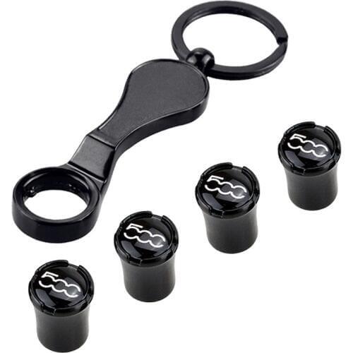 For 500 Logo Car Accessories Wheels Tire Valve Stem Caps Sticker Cover For Fiat 500c Siena Ducato Grand Punto Panda Siena Stilo