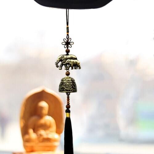 Chinese feng shui metal copper bell room Yun nam Li jiang ornament car accessories Ancient coins Peace Amulet souvenir