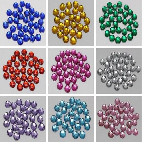 250 Flatback Acrylic Rhinestone Round Button 8mm Sew on beads Color for choice