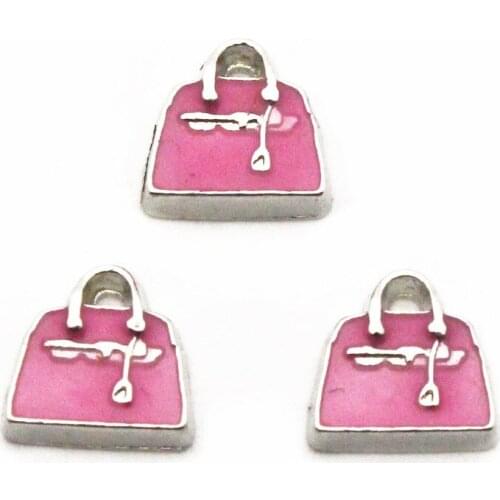 Hot selling 10pcs/lot Charms bag Floating Charms for Floating Memory pendant charms Lockets DIY Jewelry