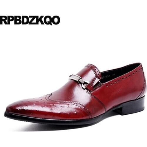 Popular Hot Sale Brand Office Metal Men Italian Shoes For Wedding Runway Black European Formal Spring Dress Burgundy Pointed Toe