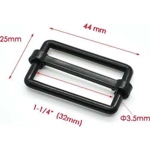 5pcs Webbing Size 32mm Plastic Slider Tri Glide Adjust Buckles For Dog Collar Harness Backpack Straps Black
