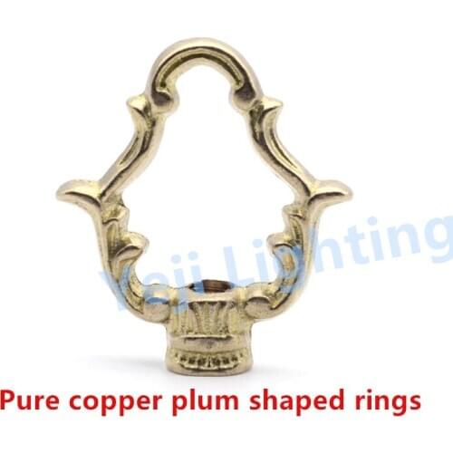 Pure copper plum shaped rings hook for chandelier ceiling rose lamp base brass retro fittings lighting accessories DIY
