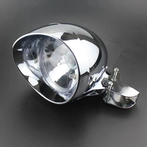 Motorcycle Universal Custom For Harley Softail FXSTI Custom Chrome Headlight low high beam Head lights with mounting Bracket