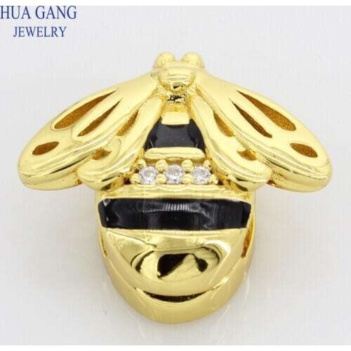 2019 New 100% 925 Sterling Silver Reflections Bee Bead Shiny Charm Bead DIY Bracelet Charm Lady