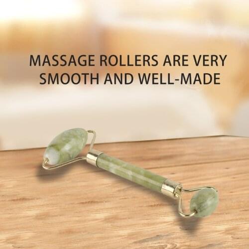 Jade Roller Massager Natural Serpentine Jade Massage Wand Face Massager Roller Beauty Bar Healing Stone
