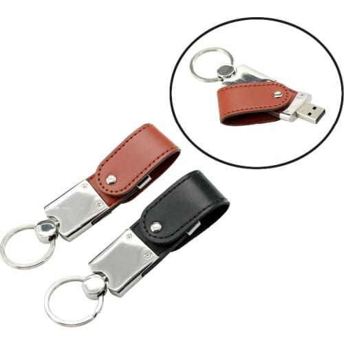 Portable Leather Metal Usb 2.0 Flash Drive Storage Device Pen Drive 128GB 64Gb 32GB 16GB Mini Usb Memory Stick Storage Pendrive