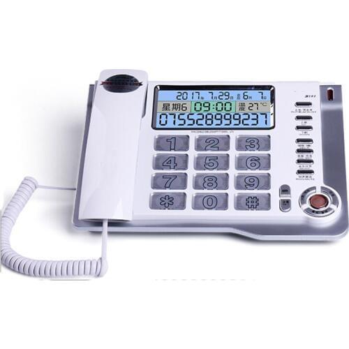 Big Button Corded Telephone Phone LCD Display with Blacklist, Backlight, Hands-free Calling, Alarm, Calculator for Senior Elders