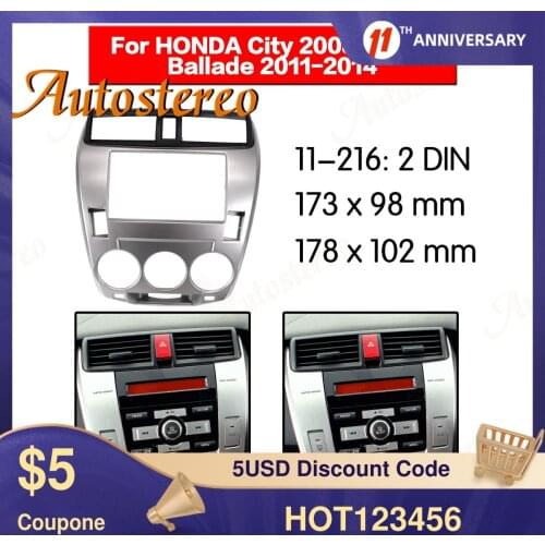 Frame Panel Top Radio Fascia for Honda City 2008-2014 Ballade 2011-2014 Stereo Fascia Dash CD Trim Installation Frame Kit