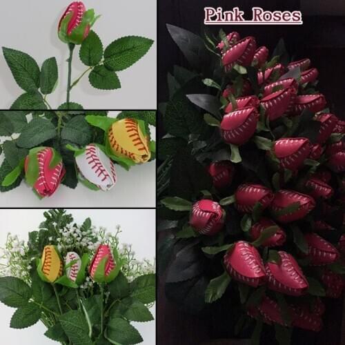 PINK Softball flowers for Breast Cancer Awareness or Mothers Day