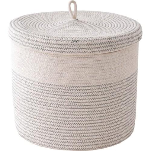 Folding Weave Cotton Rope Basket Clothes Toys Storage Baskets Home Clothing Decoration Basket