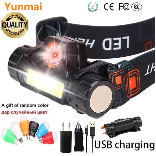 10000Lm Super Bright XPE+COB Headlamp Rechargeable Headlight USB Waterproof Head Torch with Built-in Battery Camping Hiking